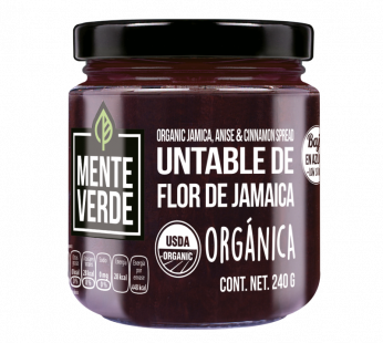 Mermelada orgánica Flor Jamaica sin azúcar (240 grs Michoacán)